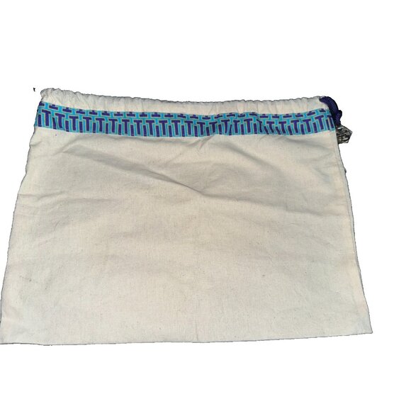 Tory Burch Cotton Drawstring Logo Graphic Handbag Storage Dust Cover 10"x13" - Picture 1 of 8